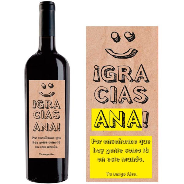 Botella de vino personalizada A006 - Imagen 2