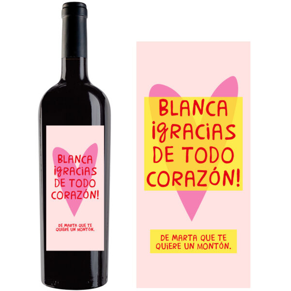 Botella de vino personalizada A020 - Imagen 2