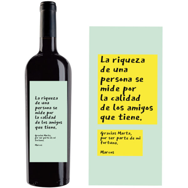 Botella de vino personalizada A021 - Imagen 2