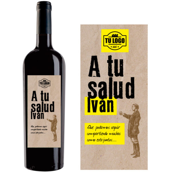 Botella de vino personalizada regalo empresa EM009 - Imagen 2