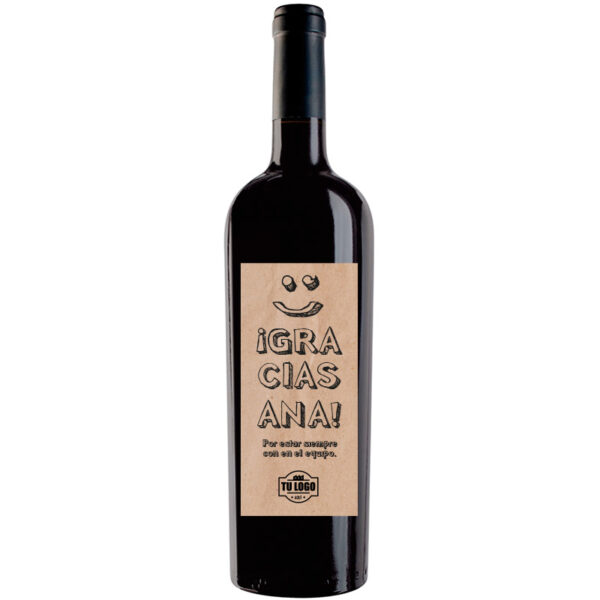 Botella de vino personalizada regalo empresa EM012