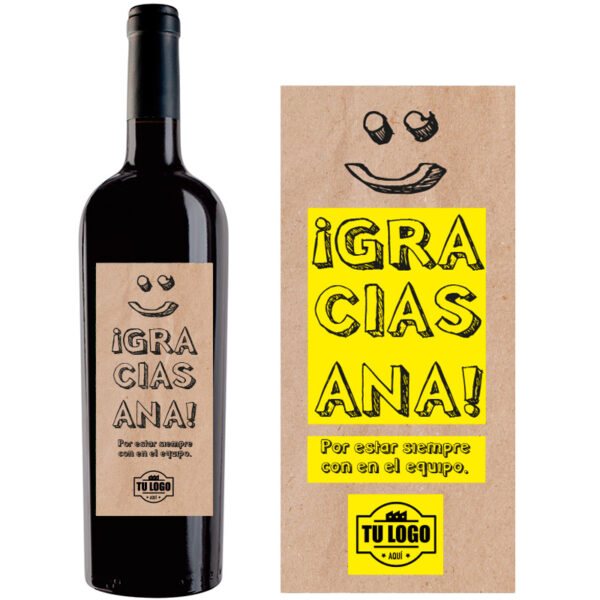 Botella de vino personalizada regalo empresa EM012 - Imagen 2