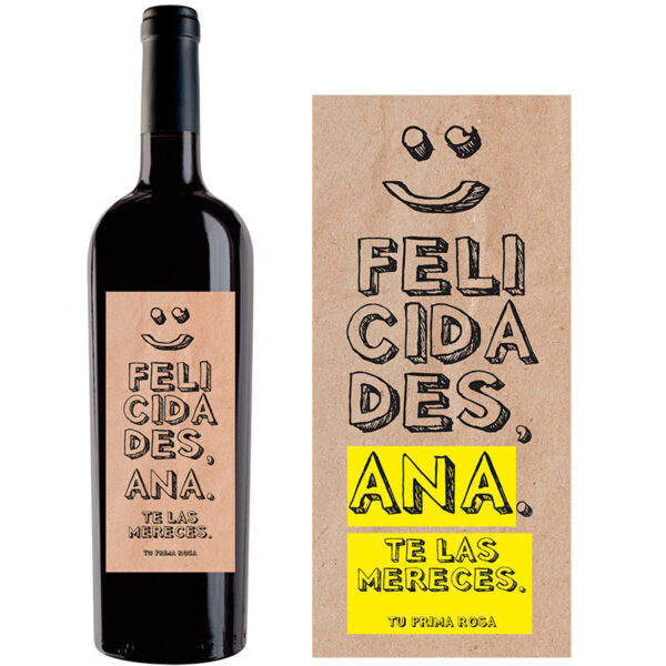 Botella de vino personalizada F007 - Imagen 2