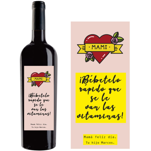 Botella de vino personalizada F017 - Imagen 2