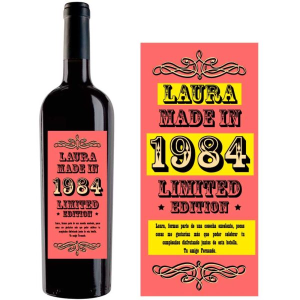 Botella de vino personalizada F022 - Imagen 2