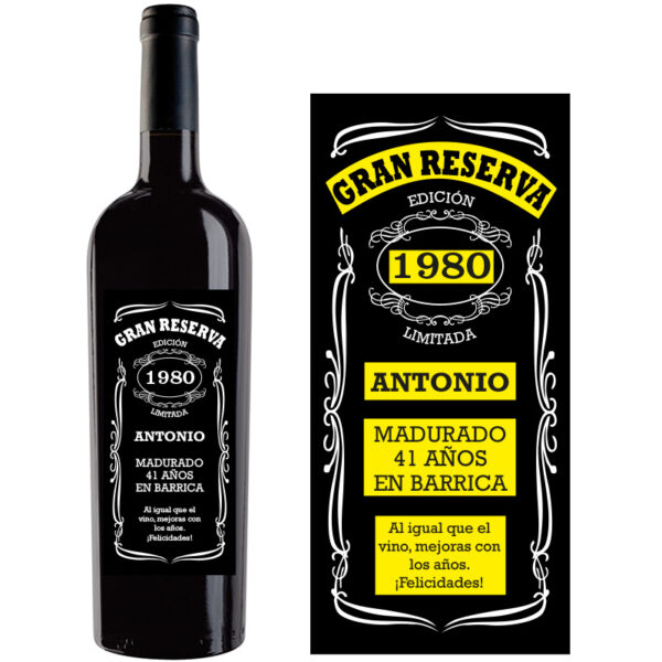 Botella de vino personalizada F029 - Imagen 2