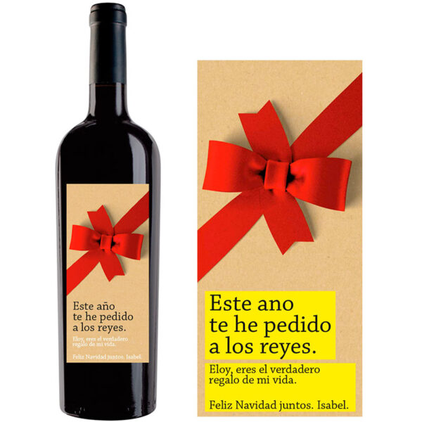 Botella de vino personalizada Navidad N001 - Imagen 2