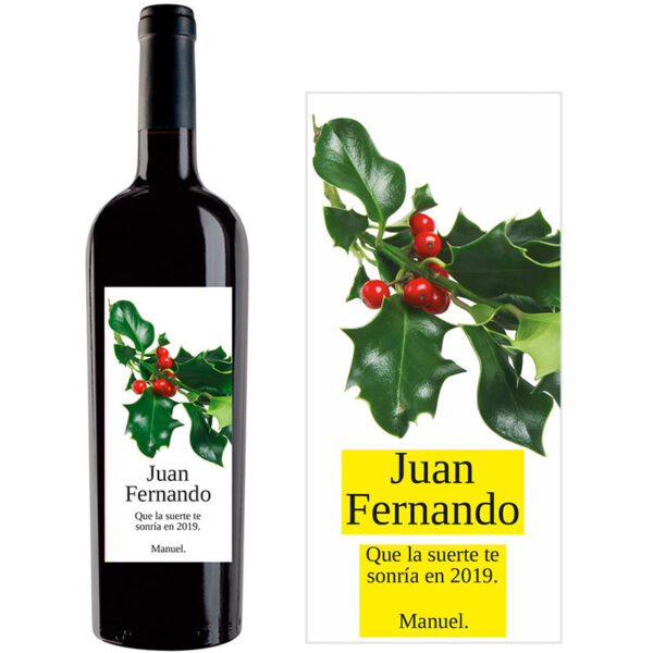 Botella de vino personalizada Navidad N004 - Imagen 2