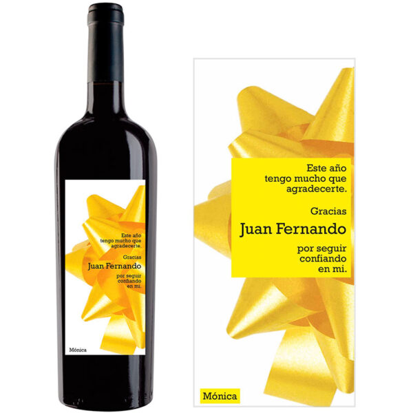 Botella de vino personalizada Navidad N005 - Imagen 2