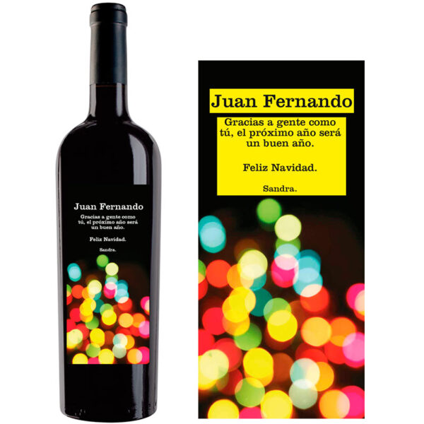 Botella de vino personalizada Navidad N006 - Imagen 2