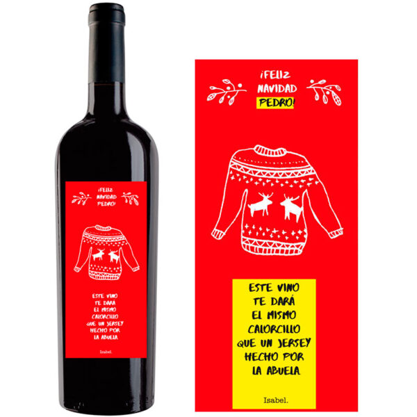 Botella de vino personalizada Navidad N011 - Imagen 2