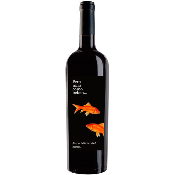 Botella de vino personalizada Navidad N012