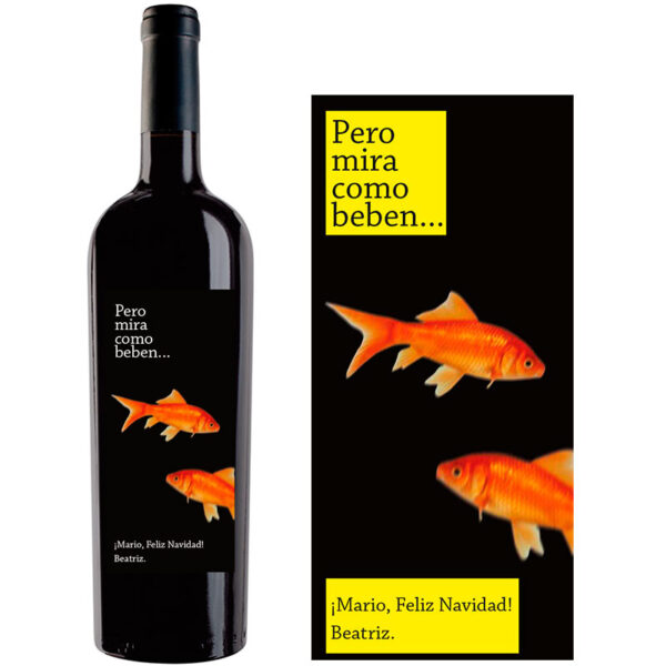 Botella de vino personalizada Navidad N012 - Imagen 2