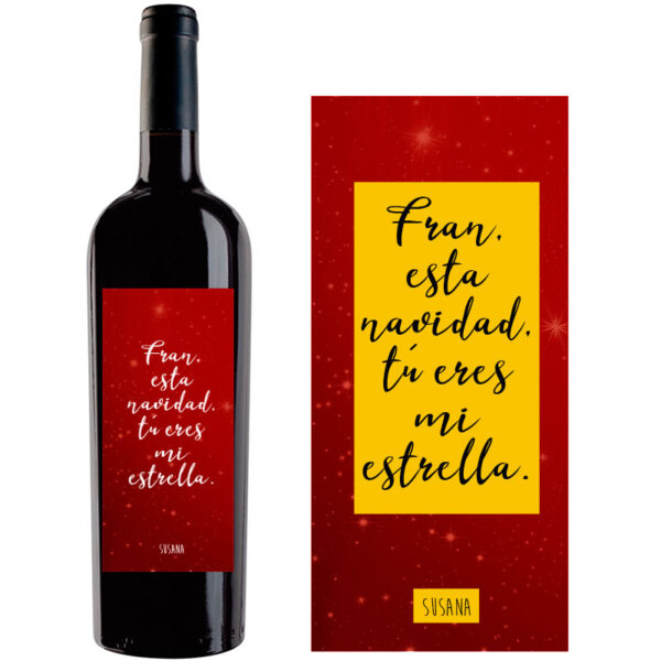Botella de vino personalizada Navidad N014 - Imagen 2