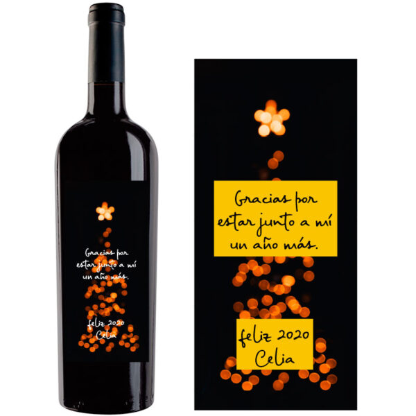 Botella de vino personalizada Navidad N015 - Imagen 2