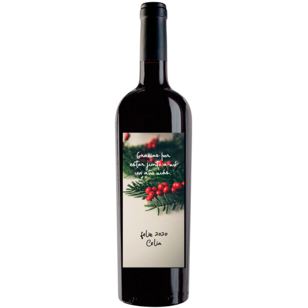 Botella de vino personalizada Navidad N016