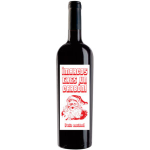 Botella de vino personalizada Navidad N017
