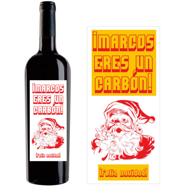 Botella de vino personalizada Navidad N017 - Imagen 2