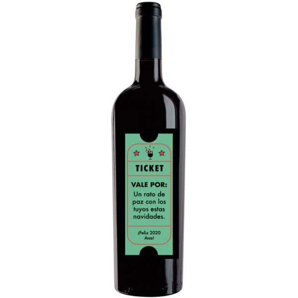 Botella de vino personalizada Navidad N018