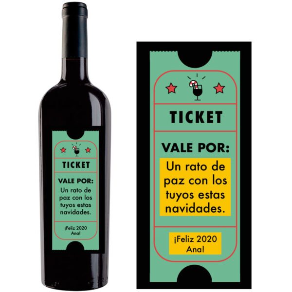 Botella de vino personalizada Navidad N018 - Imagen 2