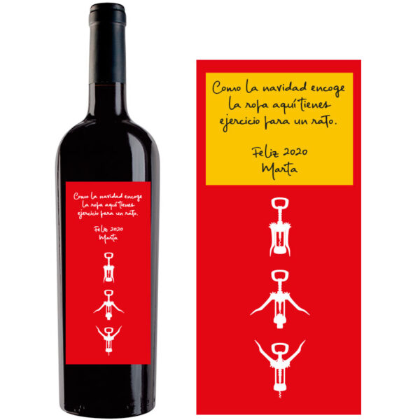 Botella de vino personalizada Navidad N019 - Imagen 2