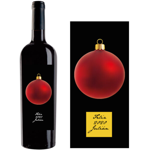 Botella de vino personalizada Navidad N020 - Imagen 2