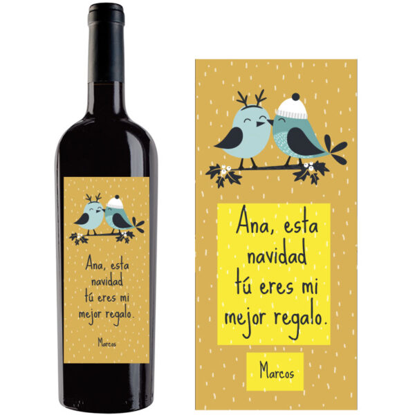 Botella de vino personalizada Navidad N022 - Imagen 2