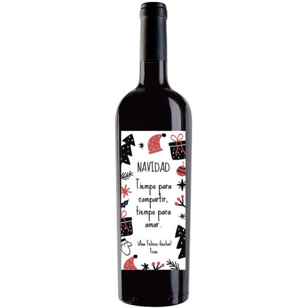 Botella de vino personalizada Navidad N023