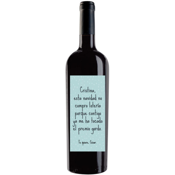 Botella de vino personalizada Navidad N024