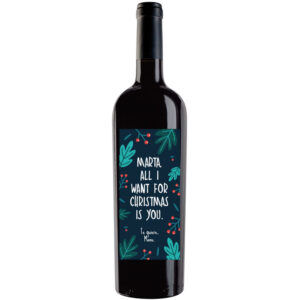 Botella de vino personalizada Navidad N025