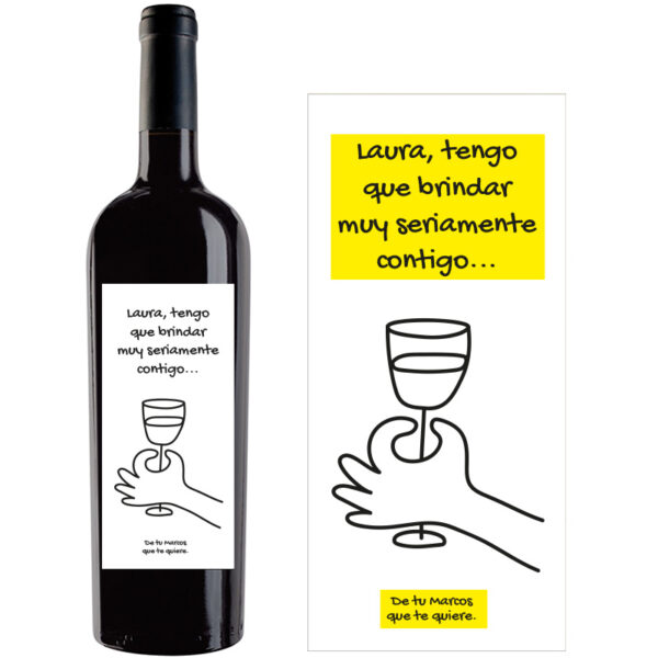 Botella de vino personalizada R028 - Imagen 2