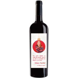 Botella de vino personalizada Navidad con foto 004