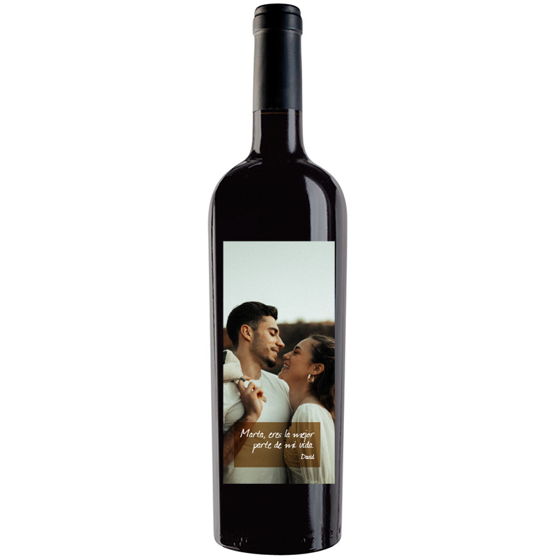 Botella de vino personalizada con foto 001