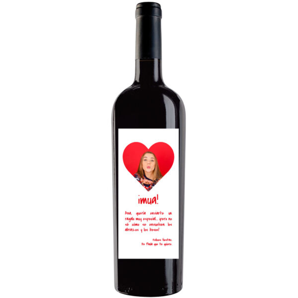 Botella de vino personalizada con foto 002