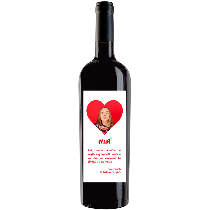 Botella de vino personalizada con foto 002