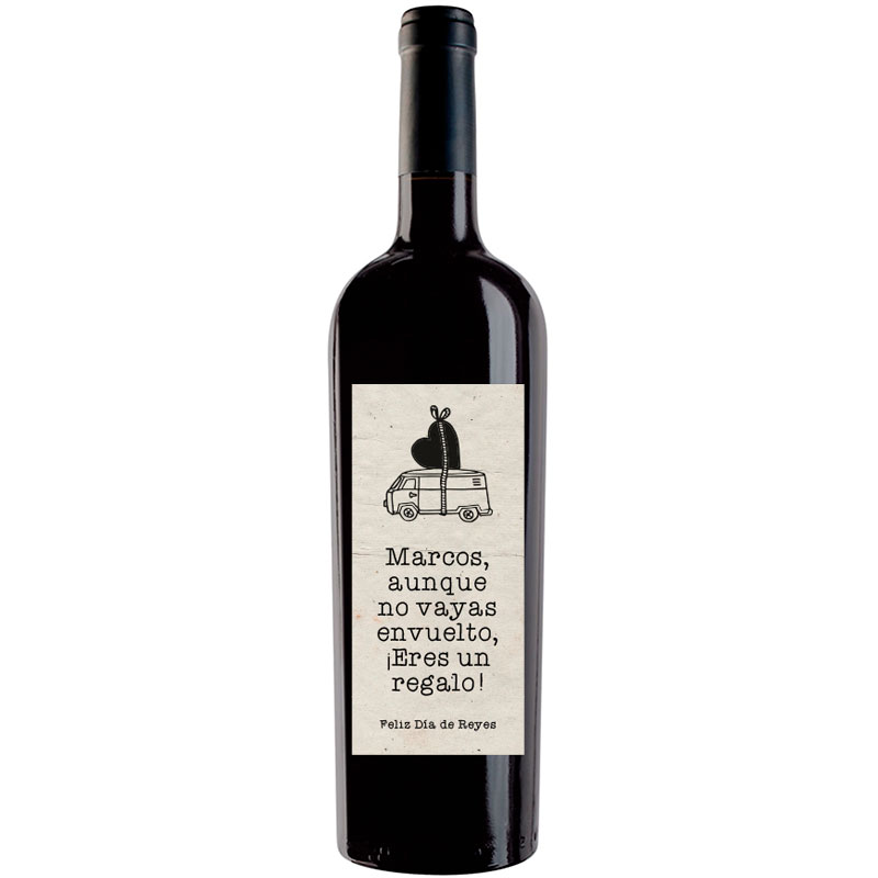 Botella de vino personalizada Navidad N021