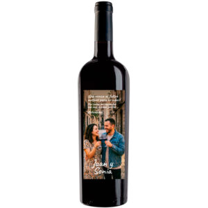 Vino personalizado con tu foto para novios boda