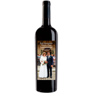 Vino personalizado con tu foto de aniversario boda